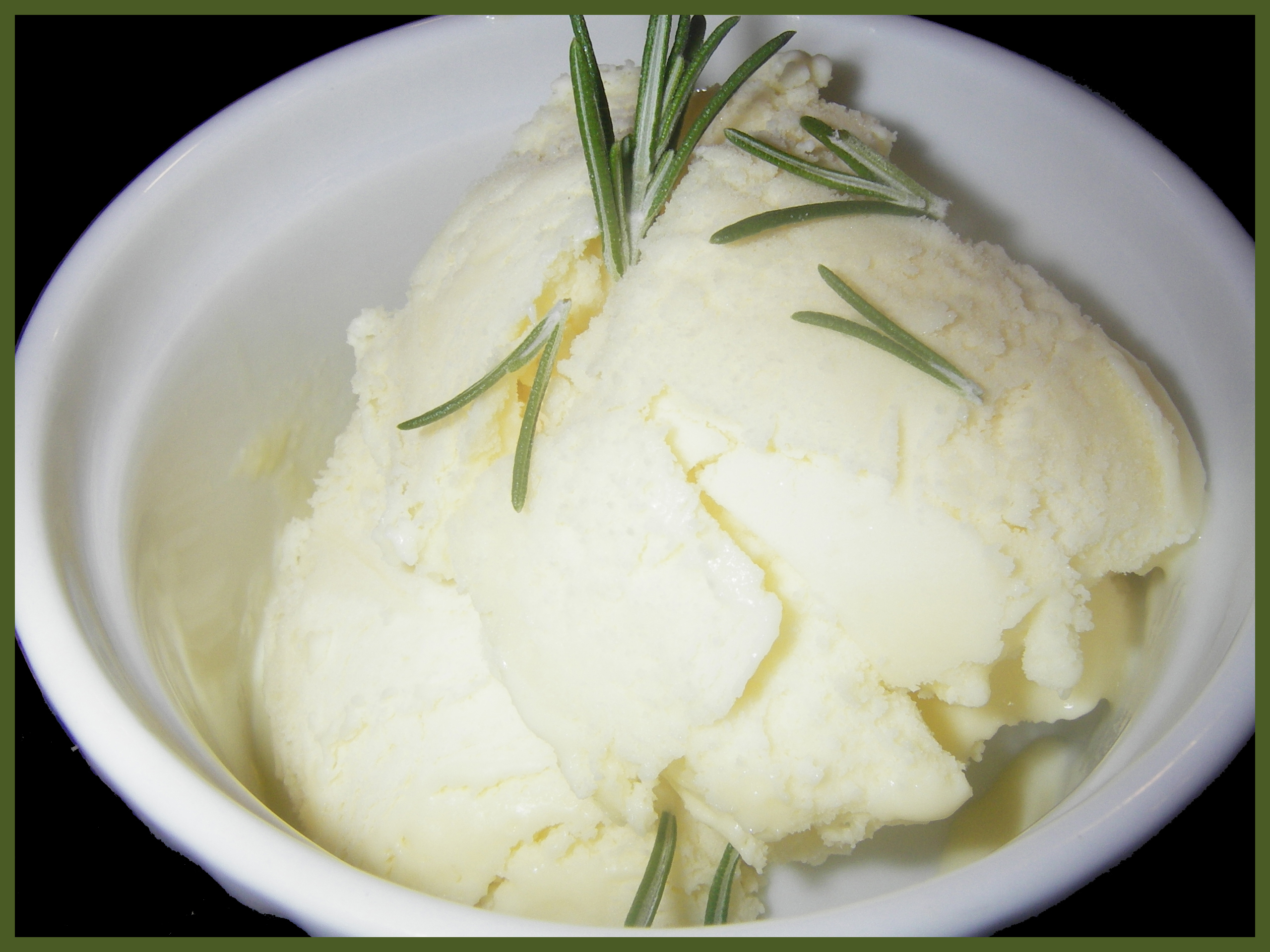 Brie Cheese Ice Cream with Rosemary