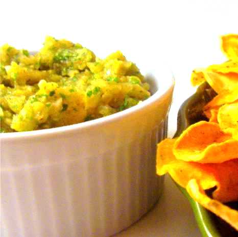Lao Eggplant Dip with Baked Sweet Potato Chips